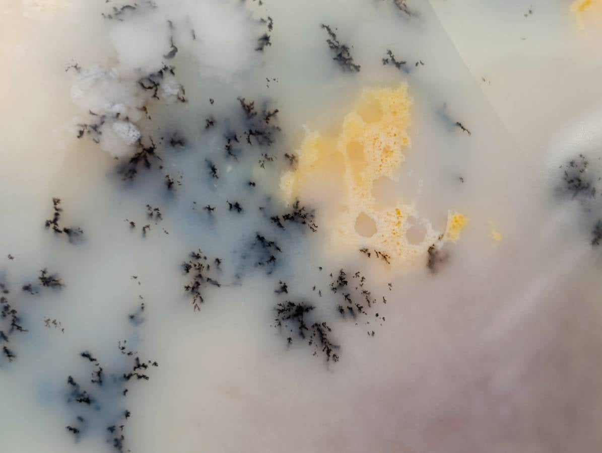 Polished Dendritic White Opal Agate Standing Free Forms x 4 From Moralambo, Madagascar