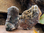 Natural Drusy Hemimorphite, Libethenite and Malachite On Dolomite Specimens x 4 From Shituru Mine, Congo