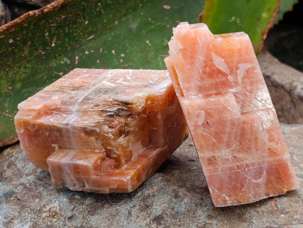 Natural Sunset Orange Calcite Specimens x 24 From Spitzkop, Namibia