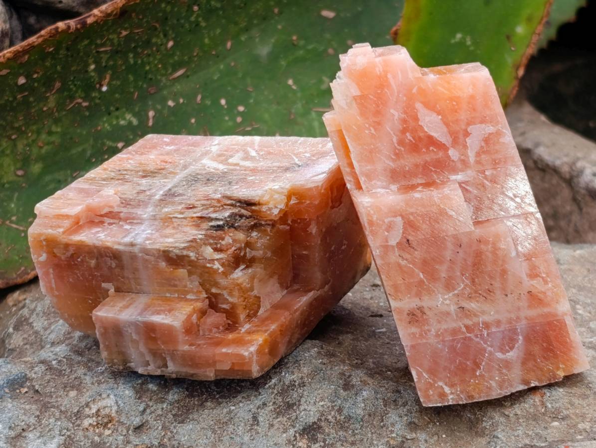 Natural Sunset Orange Calcite Specimens x 24 From Spitzkop, Namibia