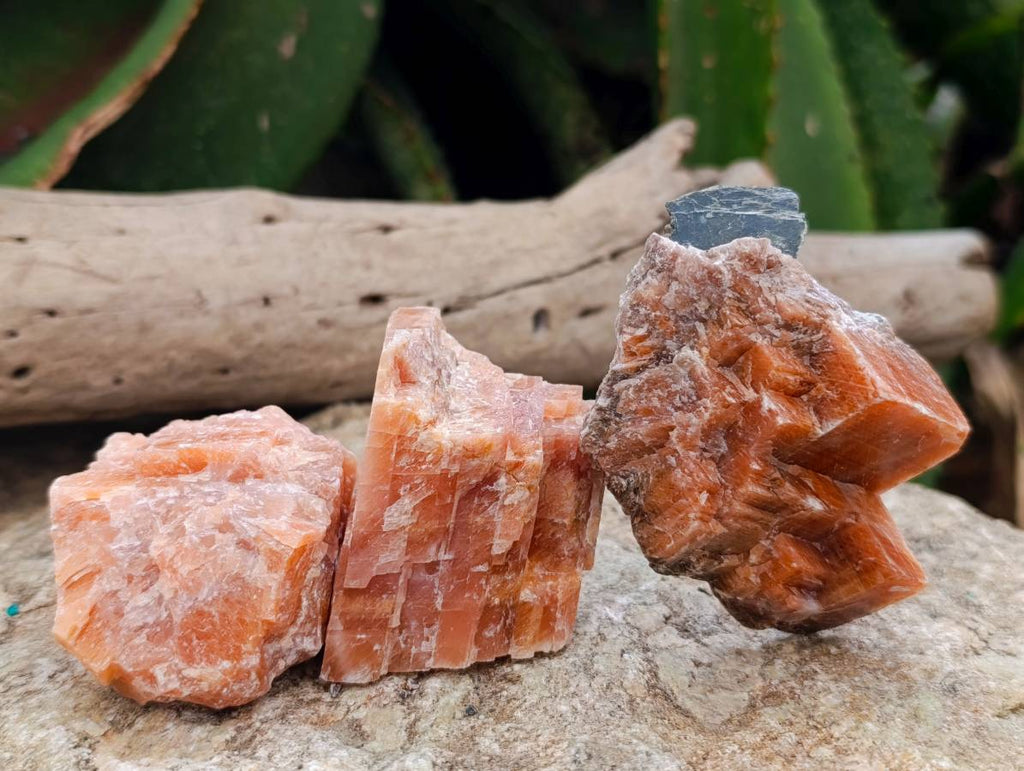 Natural Sunset Orange Calcite Specimens x 24 From Spitzkop, Namibia