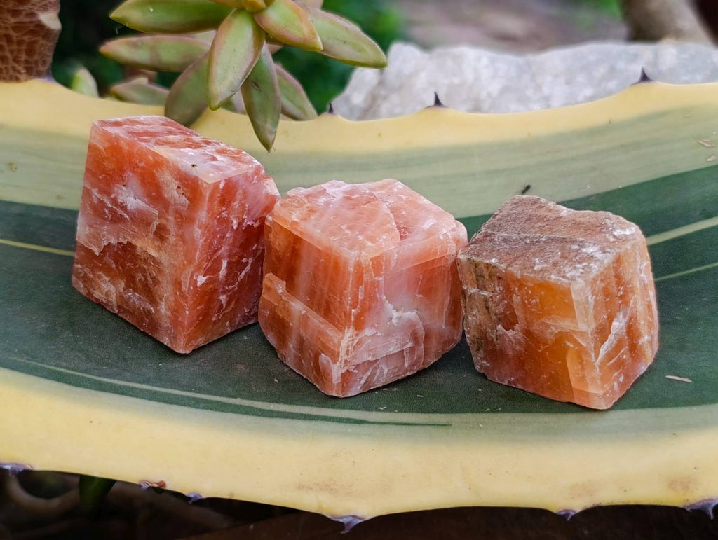 Natural Sunset Orange Calcite Specimens x 24 From Spitzkop, Namibia