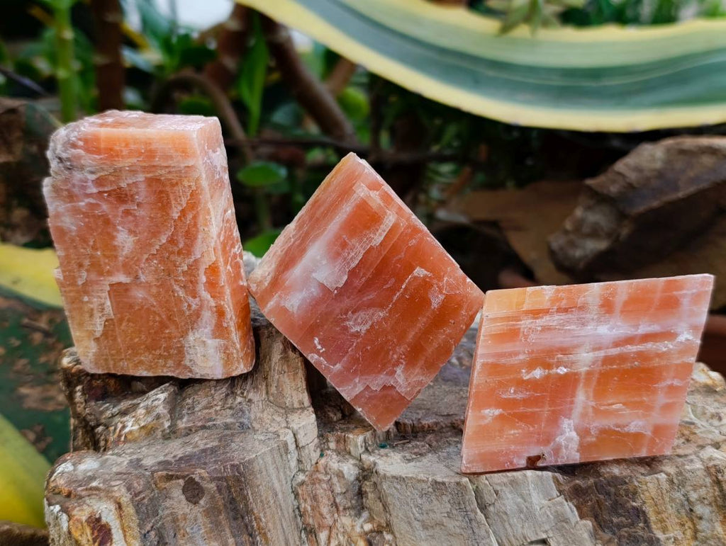 Natural Sunset Orange Calcite Specimens x 24 From Spitzkop, Namibia