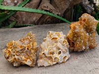 Natural Limonite Quartz Clusters x 6 From Solwezi, Zambia
