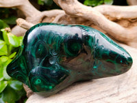 Polished Flower Banded Malachite Free Forms x 3 From Congo