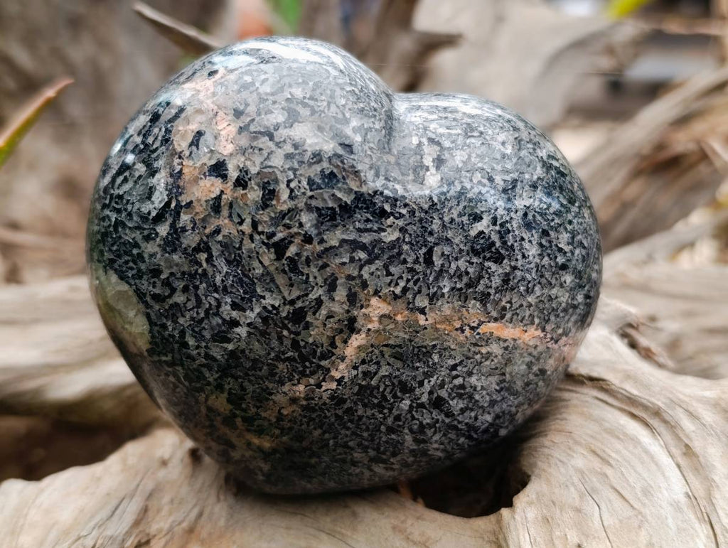 Polished Black Tourmaline Hearts In Matrix x 3 From Madagascar