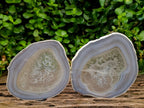 Polished Banded Agate Slices x 4 From Madagascar