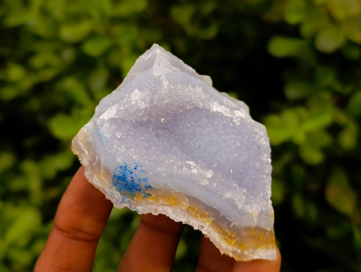 Natural Etched Blue Chalcedony Geodes x 12 From Nsanje, Malawi