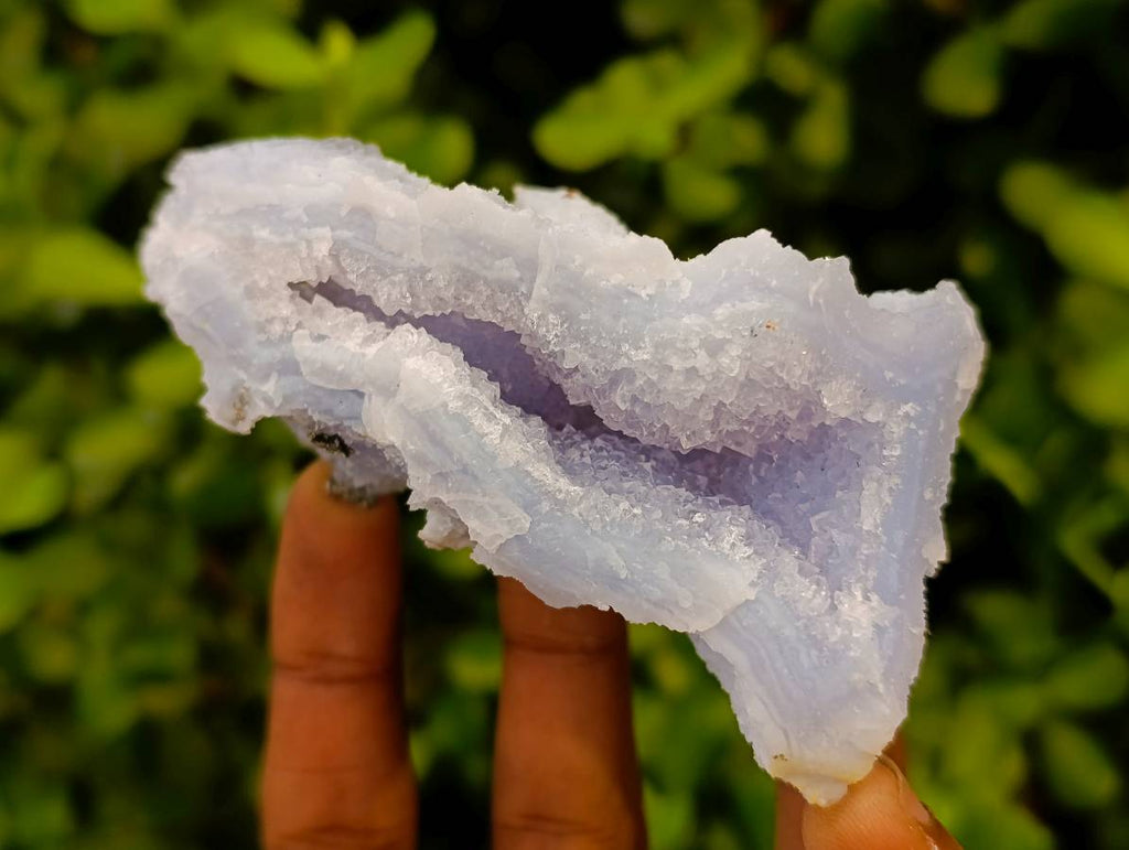 Natural Etched Blue Chalcedony Geodes x 12 From Nsanje, Malawi