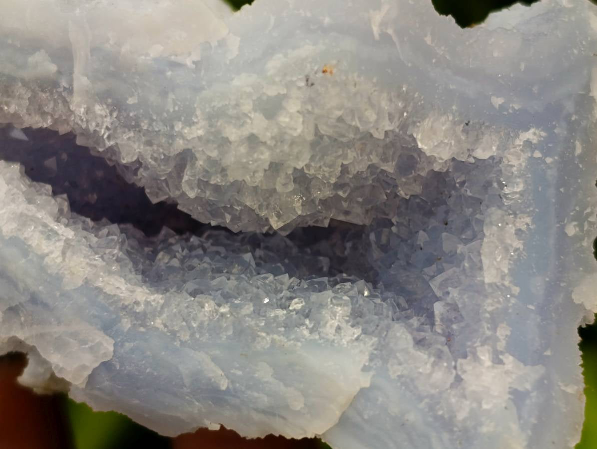 Natural Etched Blue Chalcedony Geodes x 12 From Nsanje, Malawi