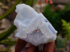 Natural Etched Blue Chalcedony Geodes x 12 From Nsanje, Malawi