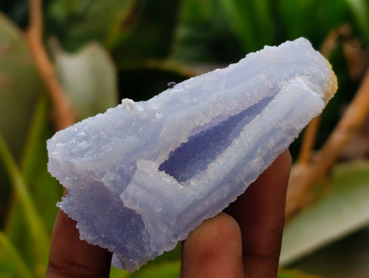 Natural Etched Blue Chalcedony Geodes x 12 From Nsanje, Malawi