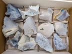 Natural Etched Blue Chalcedony Geodes x 12 From Nsanje, Malawi