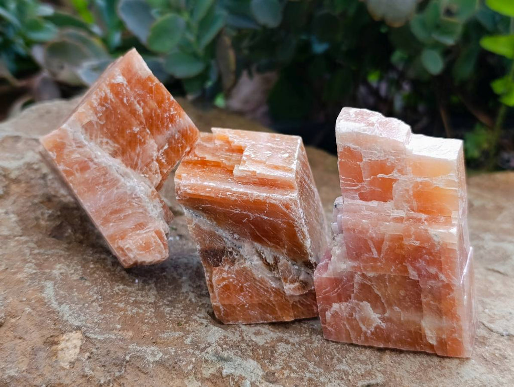 Natural Sunset Orange Calcite Specimens x 12 From Spitzkop, Namibia