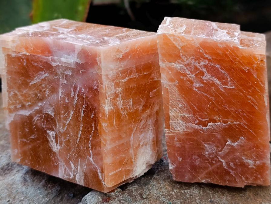 Natural Sunset Orange Calcite Specimens x 12 From Spitzkop, Namibia