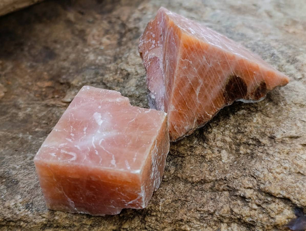 Natural Sunset Orange Calcite Specimens x 12 From Spitzkop, Namibia