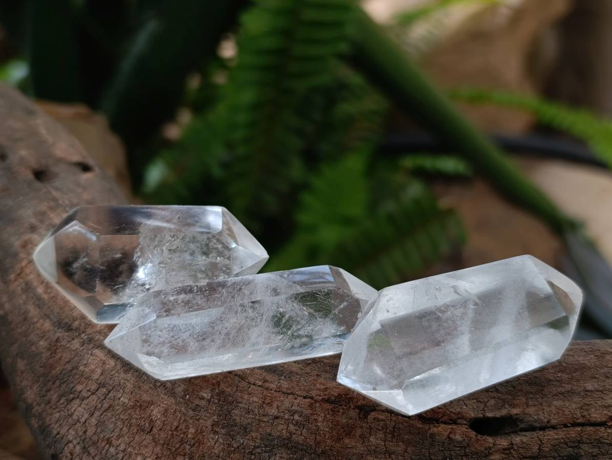 Polished Double Terminated Clear Quartz Crystals x 20 From Madagascar