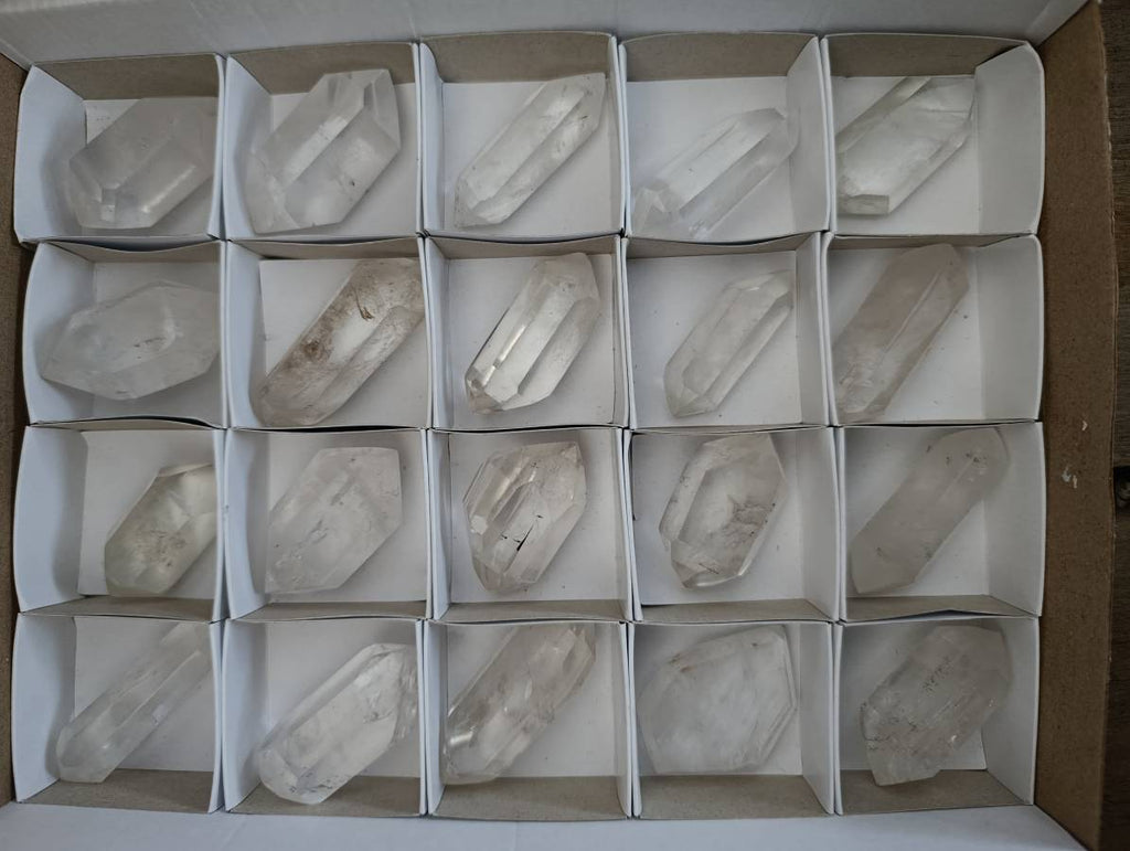Polished Double Terminated Clear Quartz Crystals x 20 From Madagascar