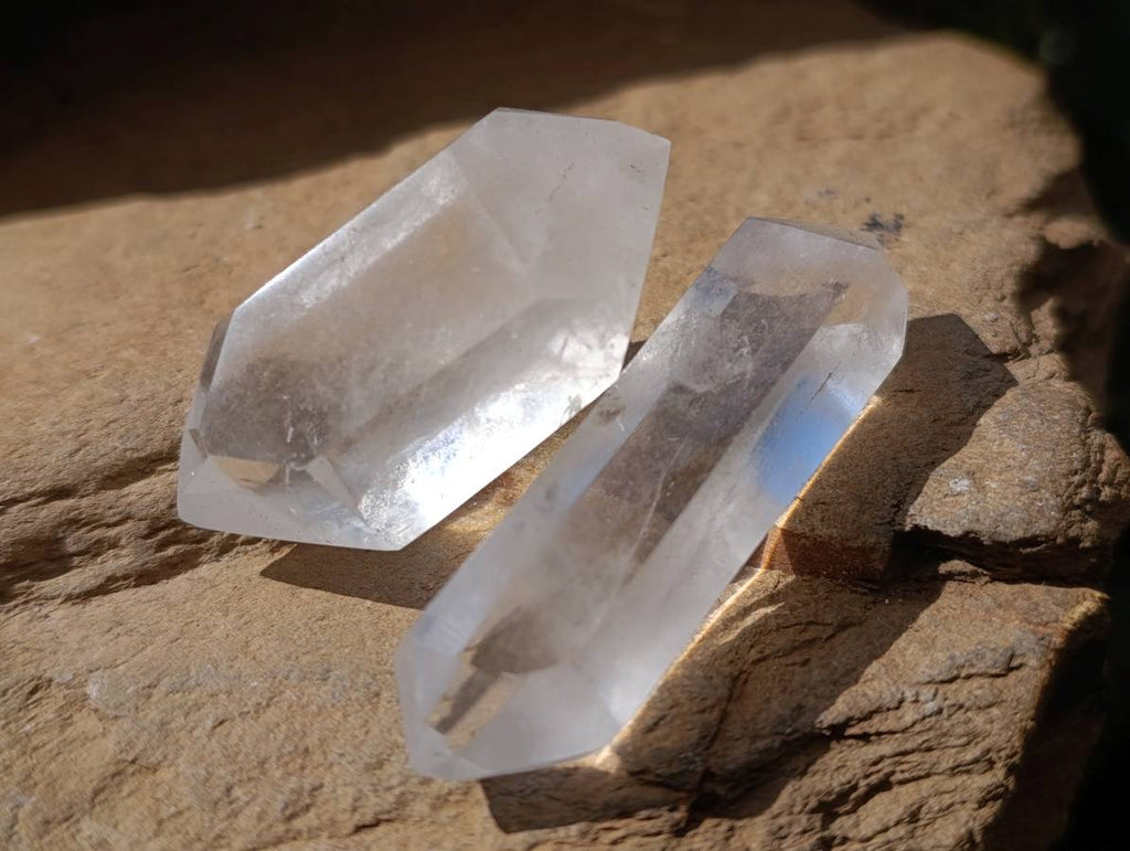 Polished Double Terminated Clear Quartz Crystals x 20 From Madagascar