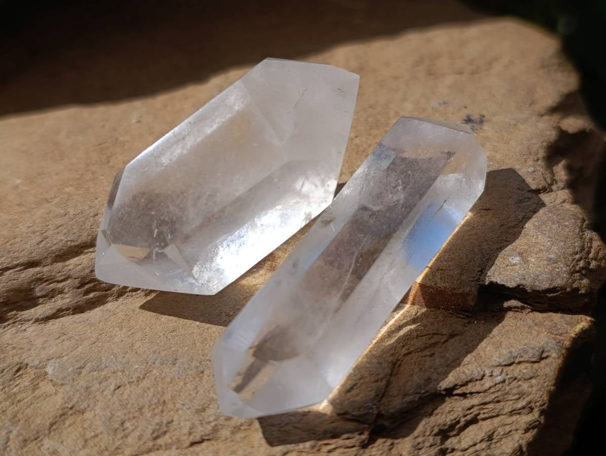 Polished Double Terminated Clear Quartz Crystals x 20 From Madagascar