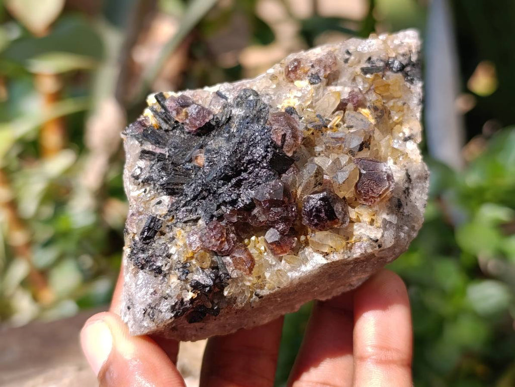 Natural Schorl Black Tourmaline With Smokey Quartz x 6 From Erongo, Namibia