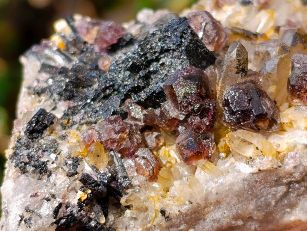 Natural Schorl Black Tourmaline With Smokey Quartz x 6 From Erongo, Namibia