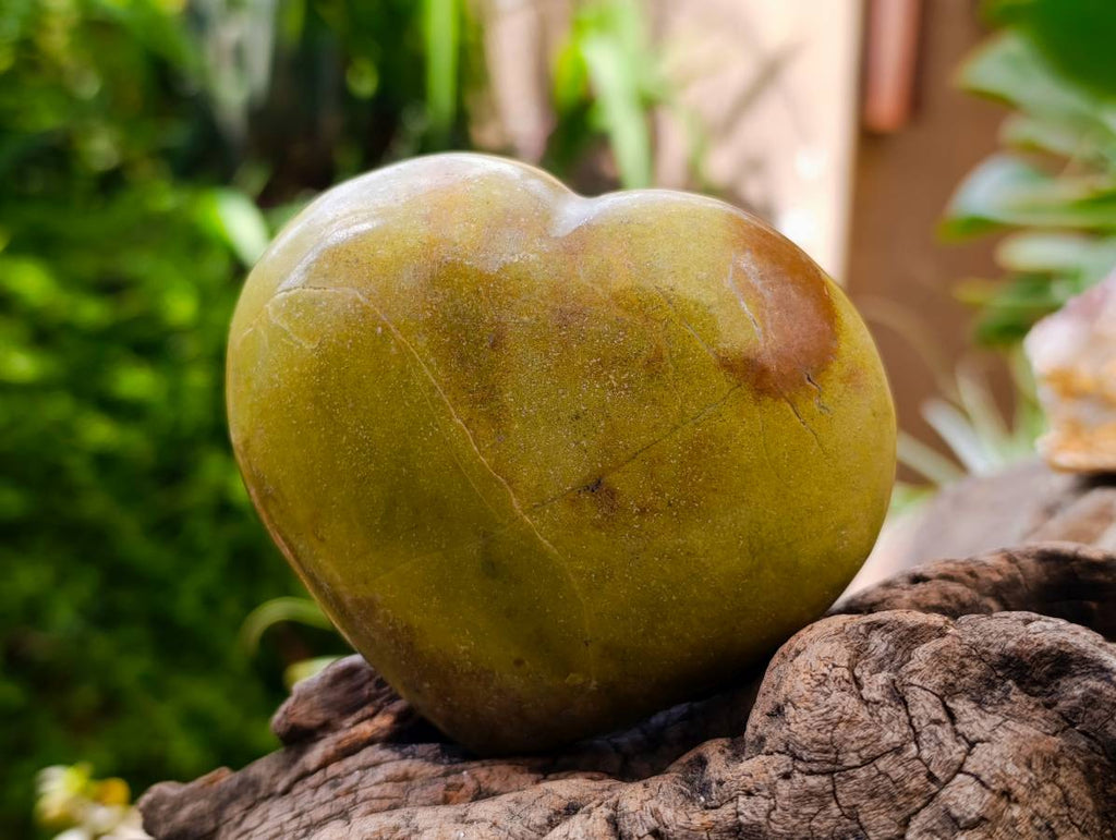 Polished Green Opal Hearts x 6 From Betroka, Madagascar