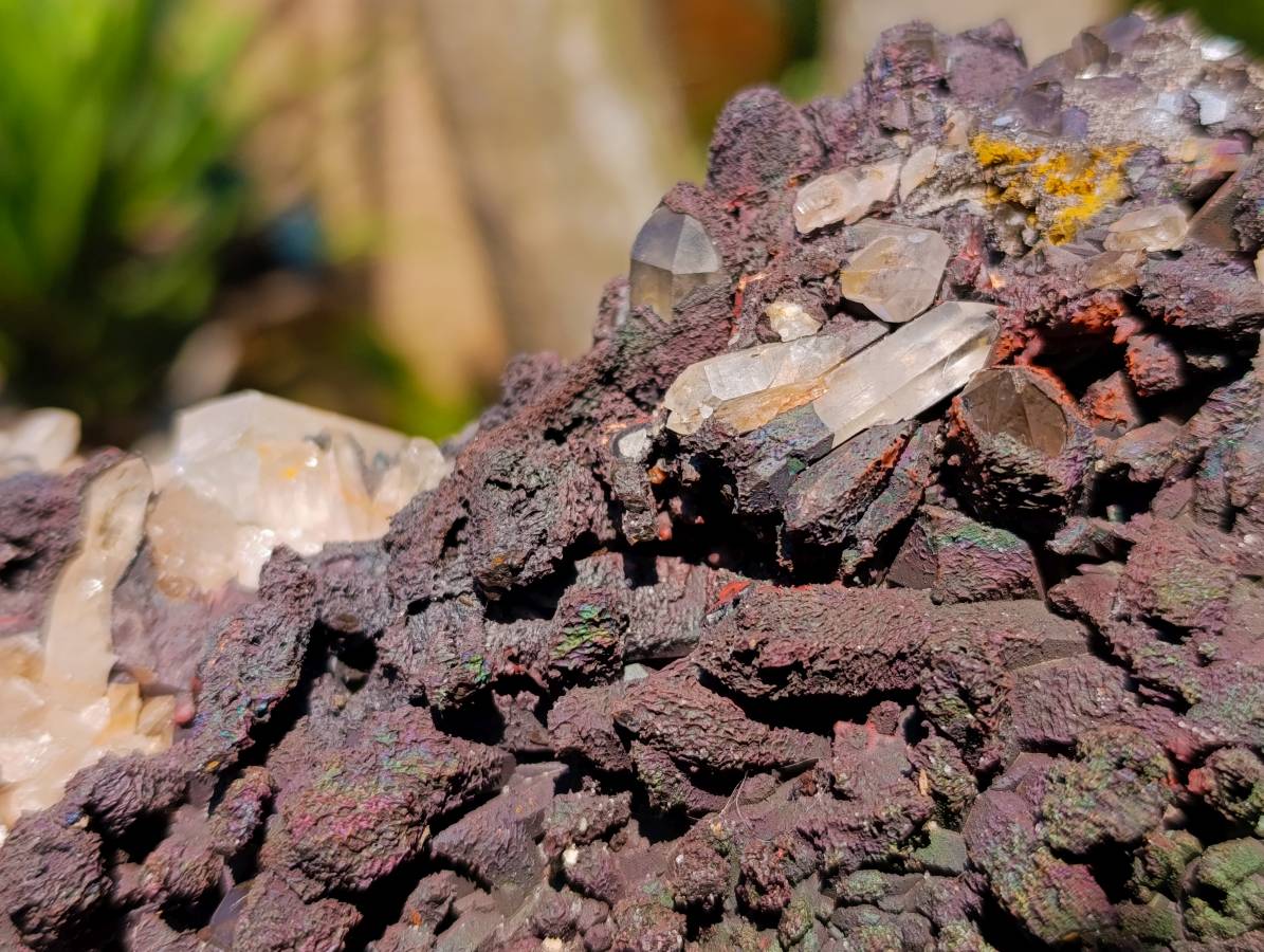 Natural White Quartz And Blacknite Quartz Clusters x 2 From Madagascar
