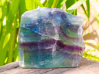 Polished On One Side Watermelon Fluorite Slices x 3 From Uis, Namibia