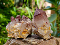 Natural Red Hematoid Quartz Clusters x 5 From Karoi, Zimbabwe