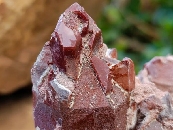 Natural Red Hematoid Quartz Clusters x 5 From Karoi, Zimbabwe
