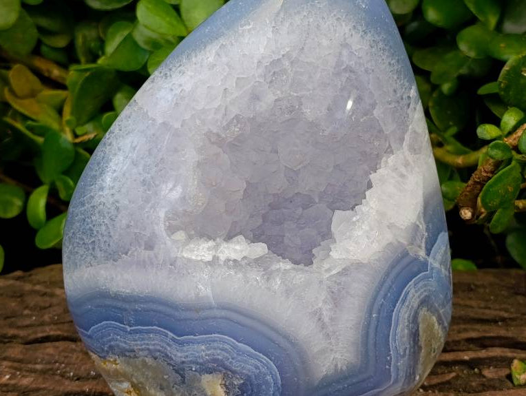 Polished XL Blue Lace Agate Standing Free Form x 1 From Nsanje, Malawi