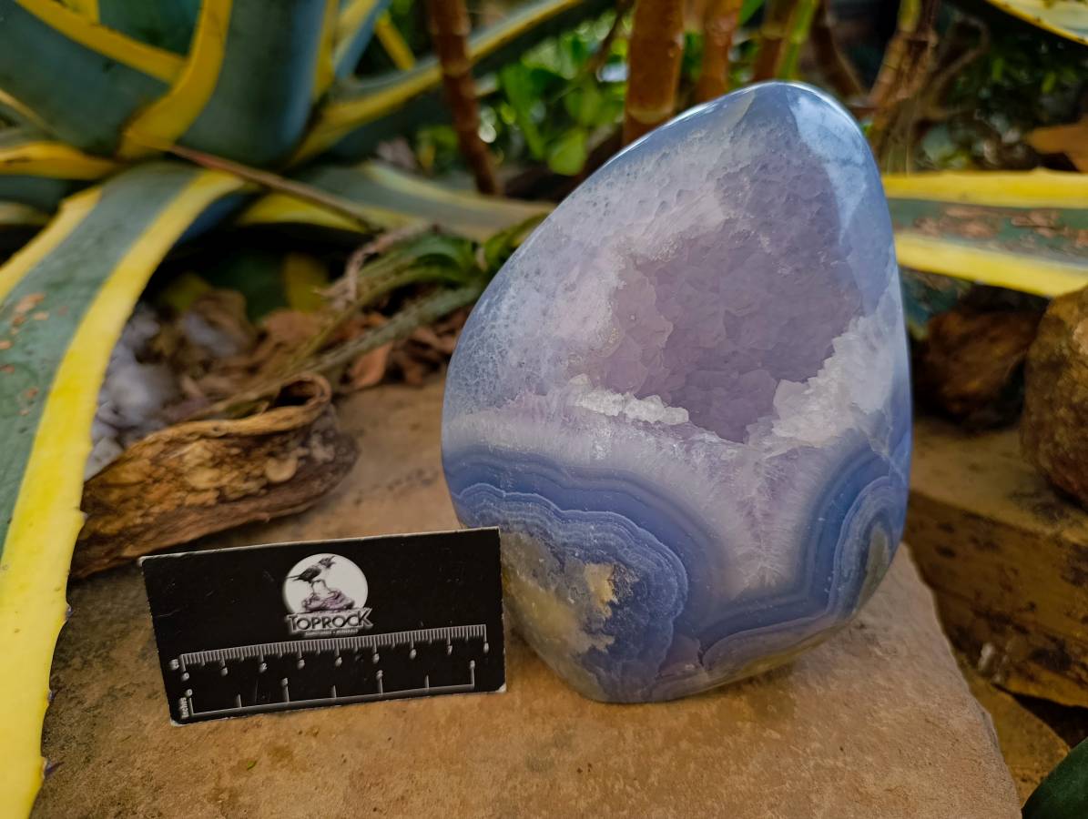 Polished XL Blue Lace Agate Standing Free Form x 1 From Nsanje, Malawi