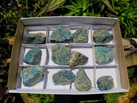 Natural Cobbed Blue Apatite Specimens x 20 From Madagascar