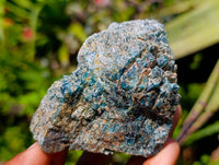 Natural Cobbed Blue Apatite Specimens x 20 From Madagascar
