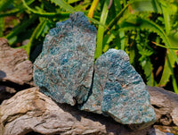 Natural Cobbed Blue Apatite Specimens x 20 From Madagascar