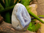 Polished Blue Lace Agate Standing Free Forms x 2 From Nsanje, Malawi