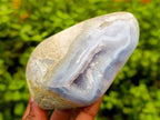 Polished Blue Lace Agate Standing Free Forms x 2 From Nsanje, Malawi