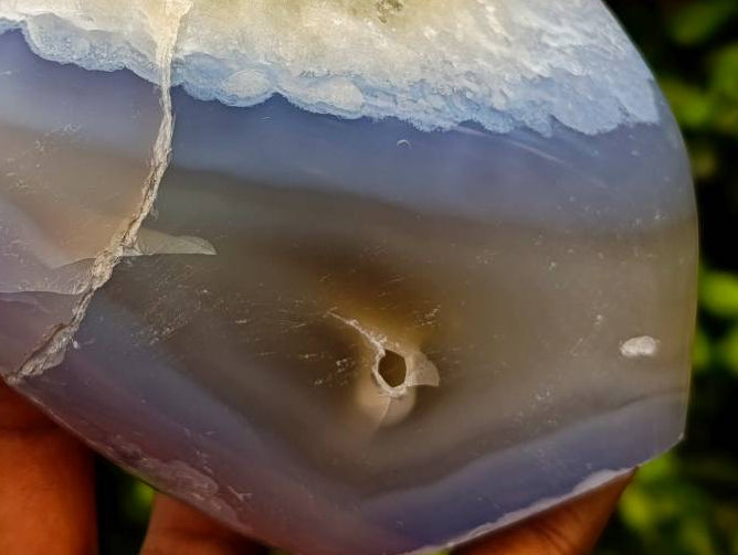 Polished Blue Lace Agate Standing Free Forms x 2 From Nsanje, Malawi