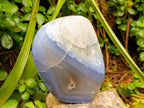 Polished Blue Lace Agate Standing Free Forms x 2 From Nsanje, Malawi