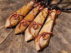 Hand Made Picture Stone Copper Wire Wrapped Stone Pendants -Sold Per Item- From Southern Africa/South Africa