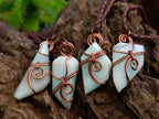 Hand Made Smithsonite Copper Wire Wrapped Stone Pendants -Sold Per Item- From Congo - Toprock Gemstones and Minerals 