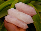 Polished Double Terminated Rose Quartz Crystals x 6 From Madagascar - Toprock Gemstones and Minerals 