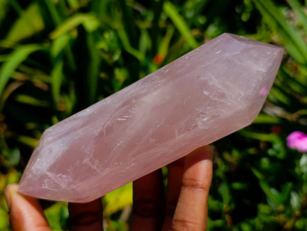 Polished Double Terminated Rose Quartz Crystals x 6 From Madagascar - Toprock Gemstones and Minerals 