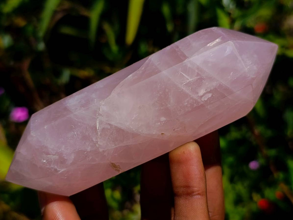 Polished Double Terminated Rose Quartz Crystals x 6 From Madagascar - Toprock Gemstones and Minerals 