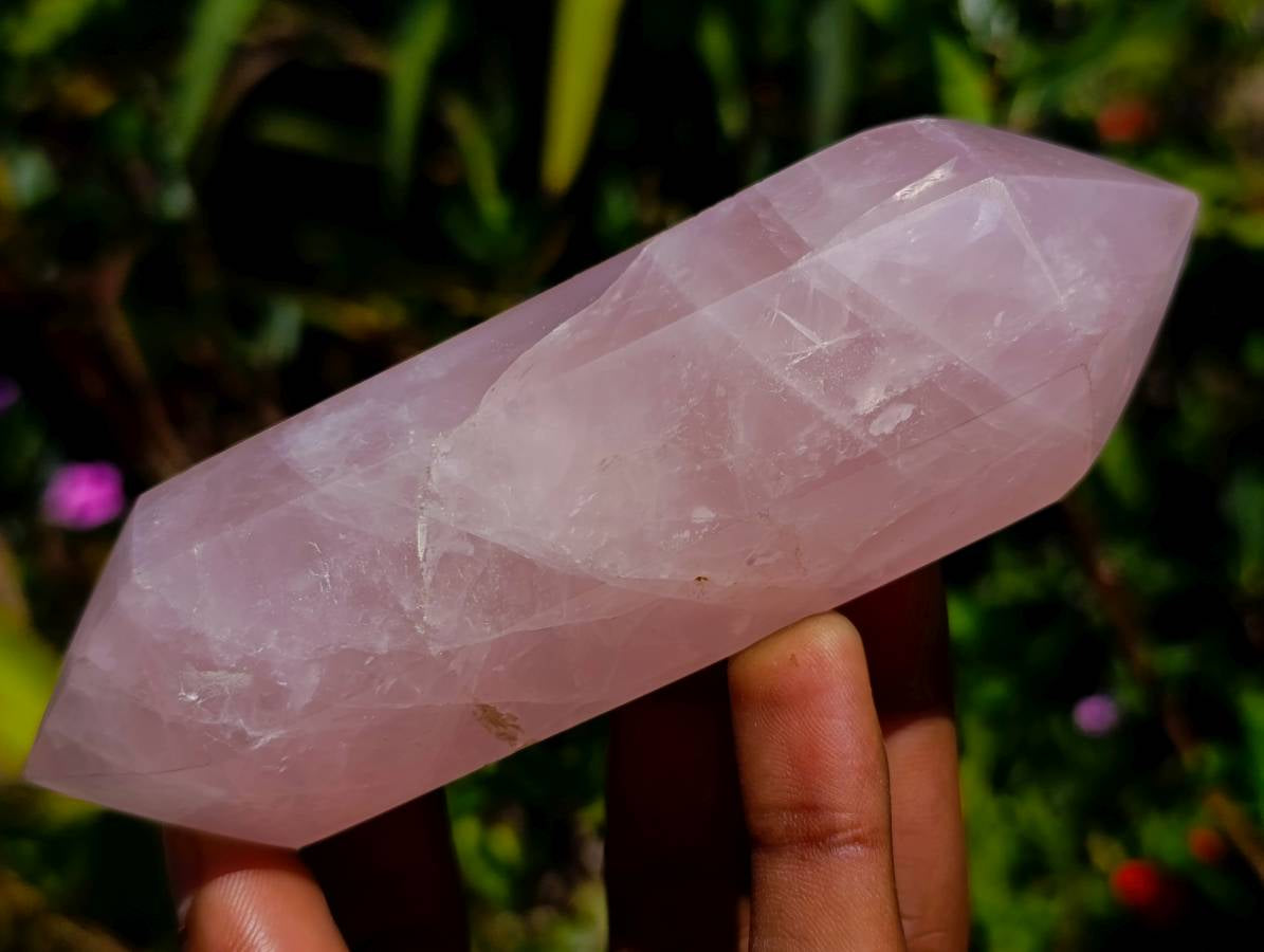 Polished Double Terminated Rose Quartz Crystals x 6 From Madagascar
