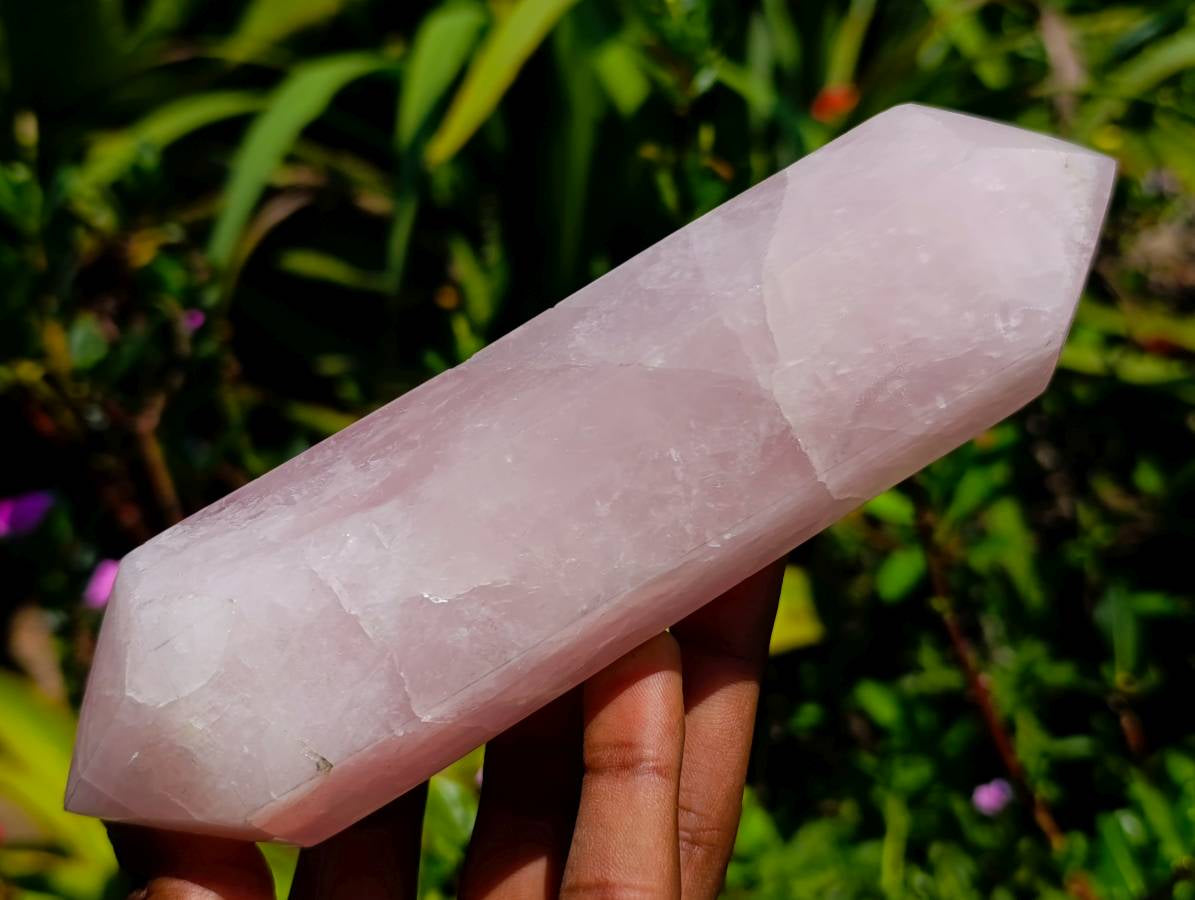 Polished Double Terminated Rose Quartz Crystals x 6 From Madagascar