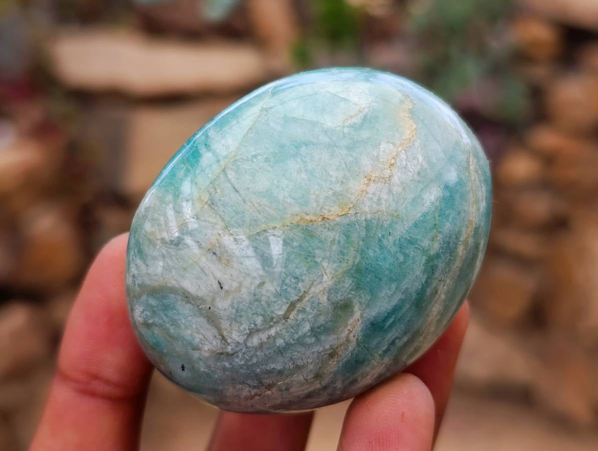 Polished Amazonite Galets x 12 From Madagascar
