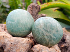 Polished Amazonite Galets x 12 From Madagascar