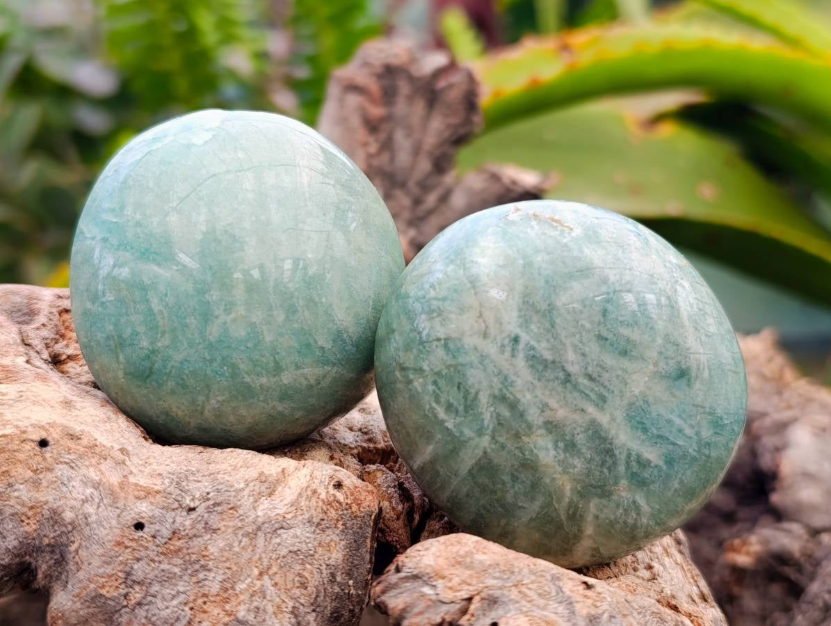 Polished Amazonite Galets x 12 From Madagascar